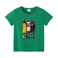 New Summer Basketball Print Tee Tops, Boy's Round Neck Casual Short Sleeve Comfortable Soft Versatile Kid T-shirt 2