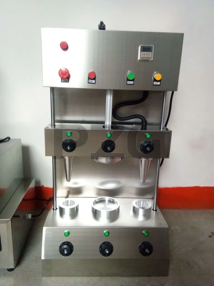 Description Picture 6 of item1 Plate 2 Cones Commercial Philippine Snack Sweet Automatic Frozen Pizza Oven Making Machine To Make Pizza Cone