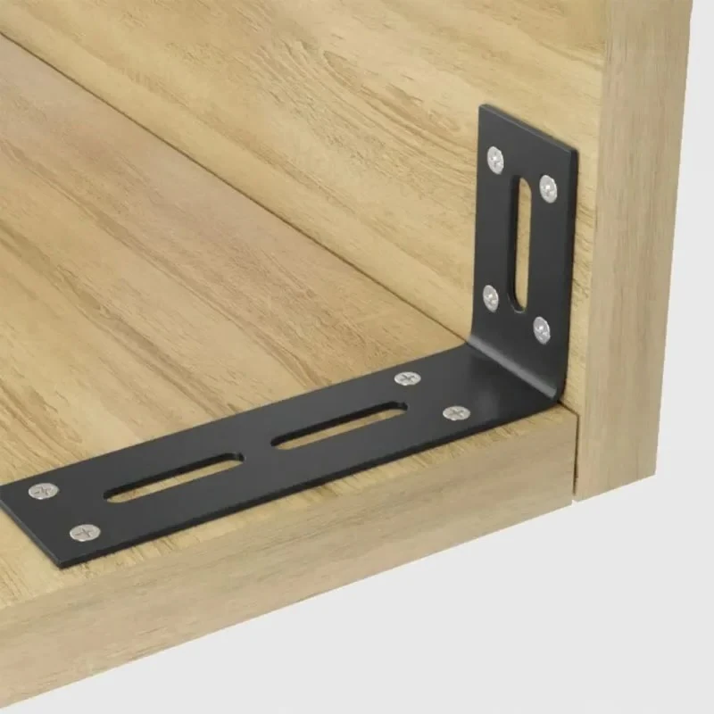 Set of 2 Adjustable 90-Degree Black Brackets