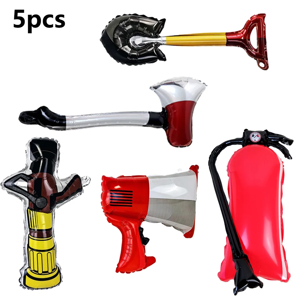 Firefighter Party Decoration Balloon Set - Fire Engine, Airplane & Ambulance Foil Balloons