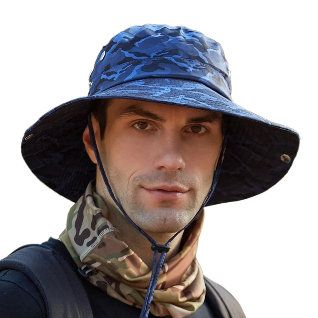 Breathable Camo Wide Brim Boonie Hat Outdoor Waterproof Sun Protection Mesh  Safari Bucket Hat for Travel Fishing Hiking Climbing - AliExpress