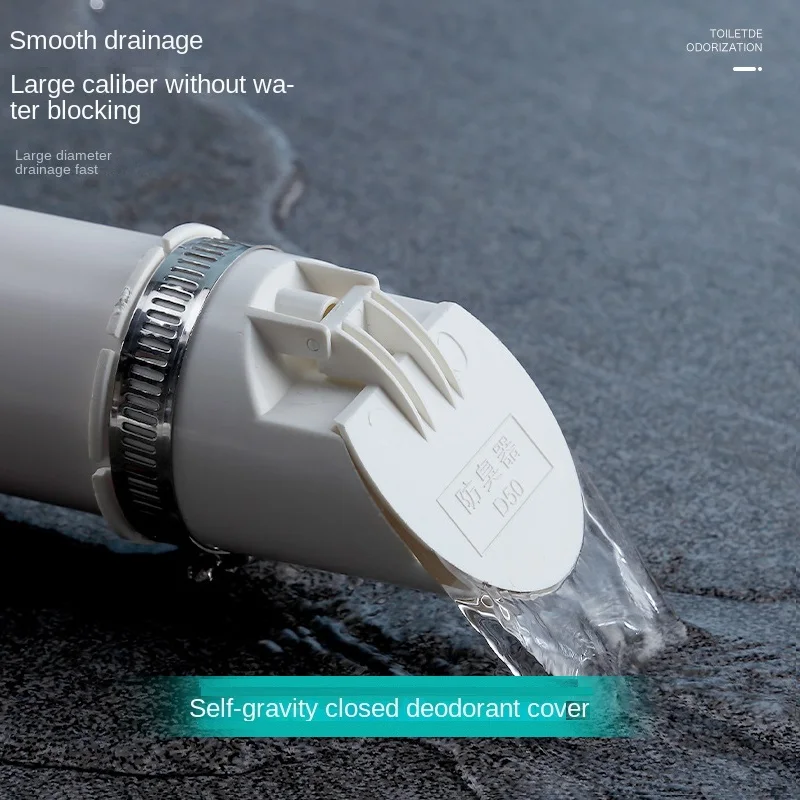 ∅50-160mm PVC Drain Pipe Check Valve with Anti-rat Cover for Sewage Septic Tank,Self-gravity Closed/Magnetic Deodorant Cover