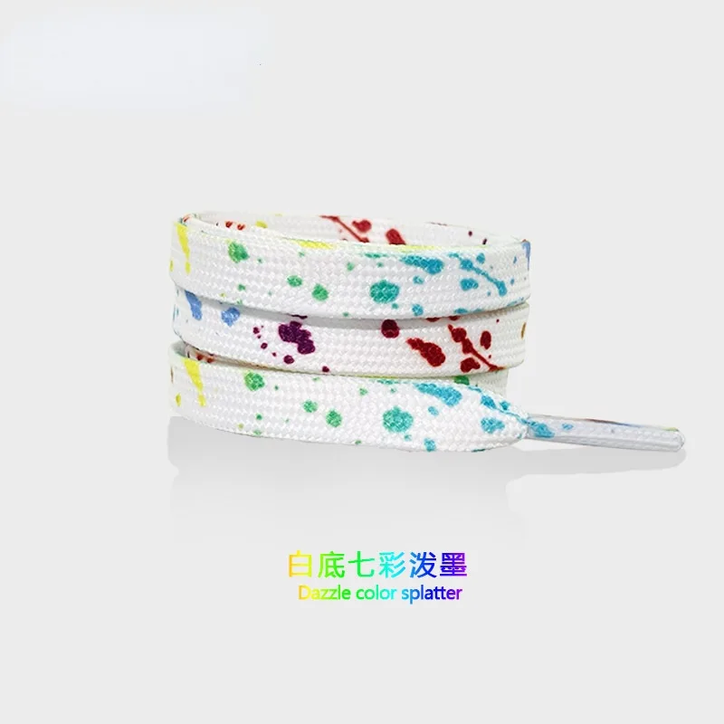 Colorful Ink Splatter Hand-Painted Shoelaces