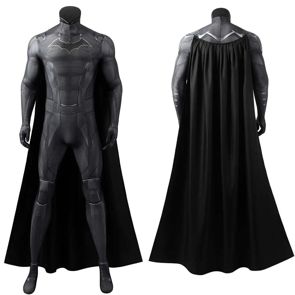 thumbnail image 1 of Disfraz de superhéroe de murciélago, conjunto completo, traje de caballero de Gotham, capa, máscara, estampado 3D, traje de licra, Zentai, disfraz de Halloween, 1 of 4