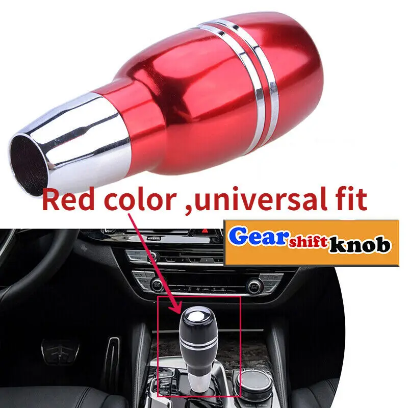 

Universal Red Aluminum Automatic Auto Car Accessories Interior Gear Stick Shift Knob Shifter Lever Replacement Parts