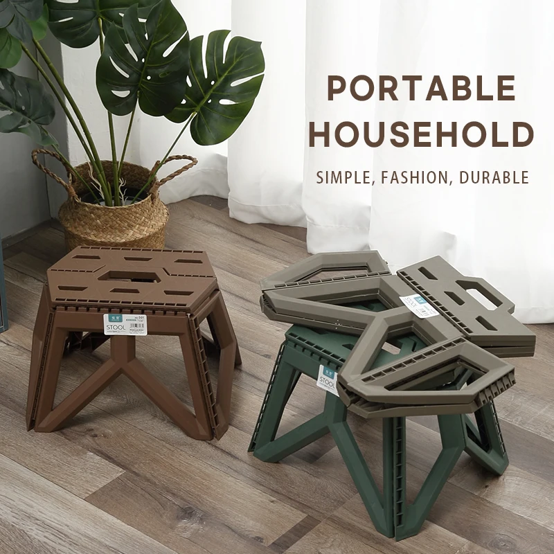 Hot Sale Strong Folding Stool Travel Camping Plastic Storage Foldable Stool Garden Portable Foot Step Stools Solid Footstool