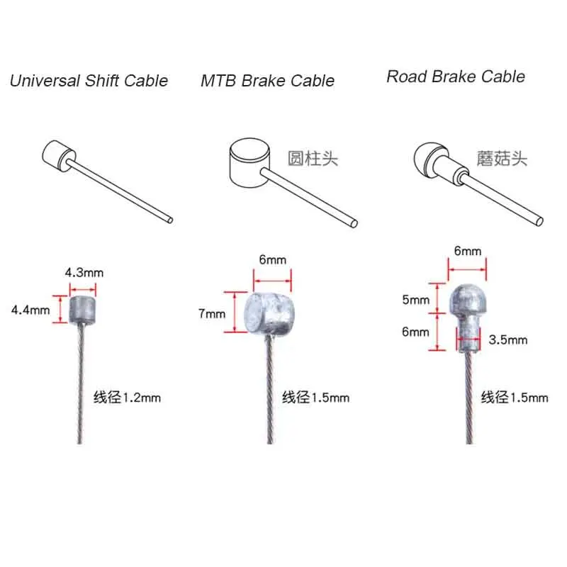 10PC Bicycle Brake Cable Road Mountain Bike Brake Cable Universal Bicycle Shift Cable Durable Road MTB Brake Shift Wire
