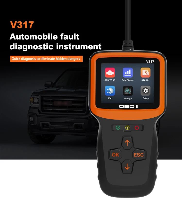 

2024 V317 OBD2 Scanner Auto Check Car Engine Clear Fault Code Reader Automotive Diagnostic Scan Tester Tools OBDII/EOBD Scan Too