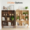 JHK 3 Tier Bookshelf Wooden 7 Cube Storage Organizer Display Bookcase Open Standing Shelf with Legs Graduated Shelves for Home