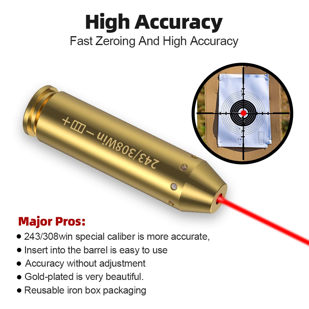 243.308win Caliber Tool – Ladet in den Lauf ein, für schnelles Nullstellen, keine lebende Munition erforderlich. Spart Zeit und Geld. – Detail 2