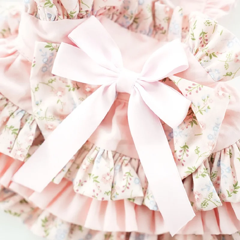 Dress for Pets Teddy Summer Little Fragmented Flower Lolita Princesss Dog Clothes