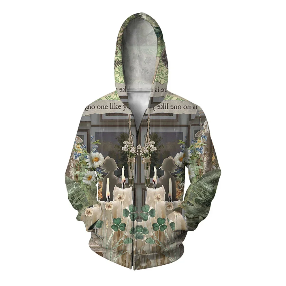 thumbnail image 1 of Sudadera con capucha y cremallera de otoño para hombre, sudadera con capucha y cremallera, sudadera con capucha con estampado de cara extraña, sudadera con capucha informal holgada para hombre, 1 of 4