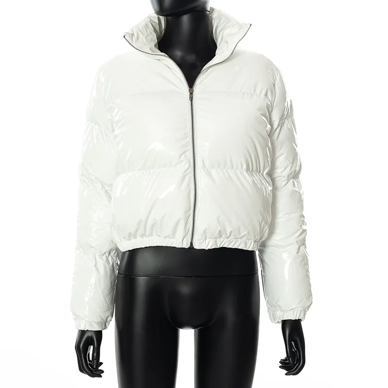 Bubble Coat Women's 5 Colors Fashion Long Sleeve Solid Zipper Cropped Puffer Jacket Thick Lady Winter Casual Warm Outfits S-XL