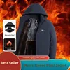 Middle-Aged Dad Winter Jaet Thiened down Cotton Parka Coat with Fce for Men ly Cotton Clothing Warm Hooded Zipper