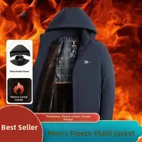 Middle-Aged Dad Winter Jaet Thiened down Cotton Parka Coat with Fce for Men ly Cotton Clothing Warm Hooded Zipper