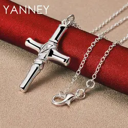 Elegant Sterling Silver Cross Necklace - Adjustable 16 - 30 Inches, Stylish Charm Jewelry Gift - 60cm (Link Chain)