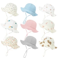 Muslin Baby Sun Hat Summer Kids Bucket Hats for Girls Boys Pure Cotton Beach Toddle Cap Infant Newborn Hats Accessories 0-12M 2