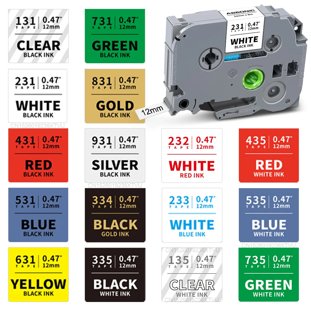 Versatile Laminated Label Tape for Brother P-touch Label Printer