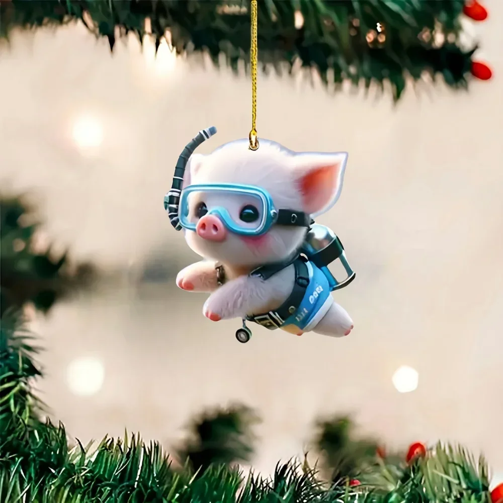 かわいいダイビングピグレットキーホルダー多用途チャーム漫画貯金箱