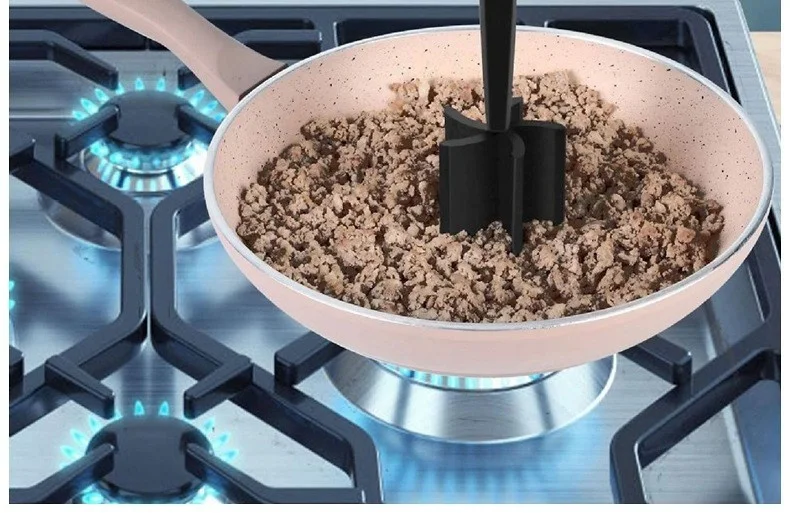 Description Picture 5 of itemHot Sale Kitchen Meat Chopper Ground Beef Masher Mixing, Grinding and Pounding Spatula Meat Scraper for Mincing Meat LIJIAO