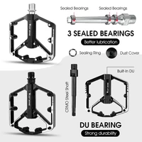 WEST BIKING pédales de vélo scellées roulement DU pédale antidérapante vélo de route de montagne cyclisme alliage vtt pédale accessoires de vélo 5