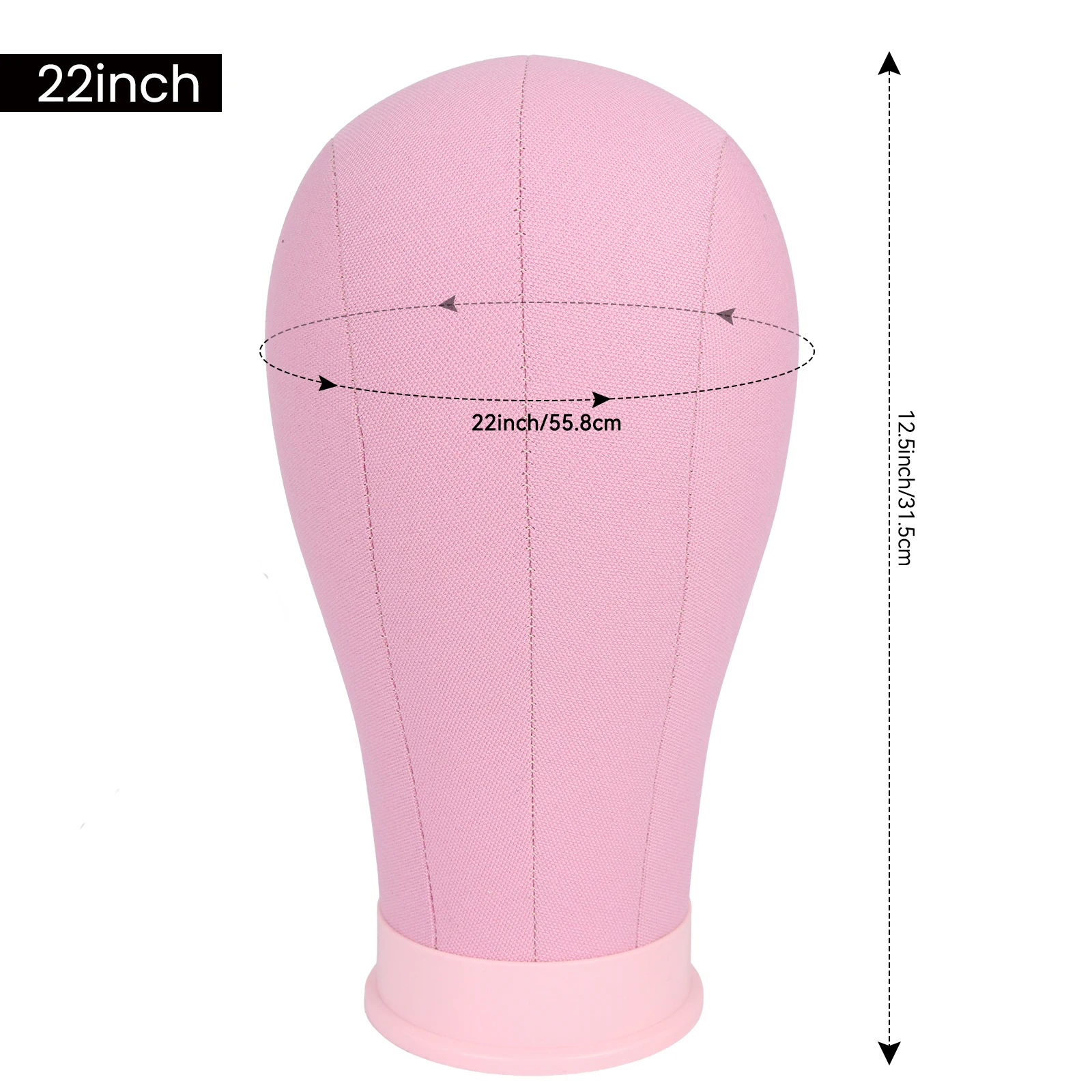 알리리더 22인치 가발 마네킹 헤드, 가발 스탠드 포함, 핑크 마네킹 캔버스 헤드, 가발 제작 및 전시용, 티핀, 가발 캡 포함