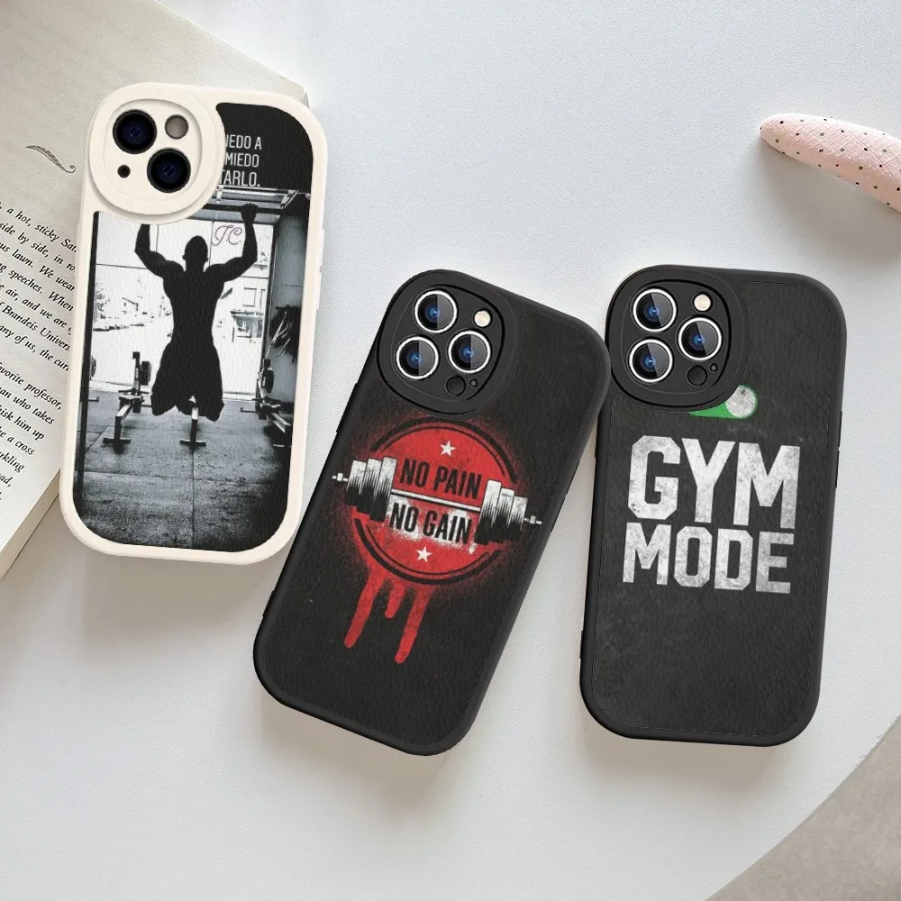 No Pain No Gain Gym Mode Custodia Rigida In Pelle Per Iphone 14 13 12 Mini 11 14 Pro Max Xs X Xr 7 8 Plus Fundas