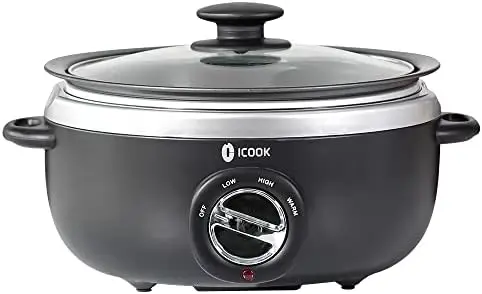 3.5 Quart Slow Cooker,Aluminium Sear/Sauté Stew Pot Stovetop safe