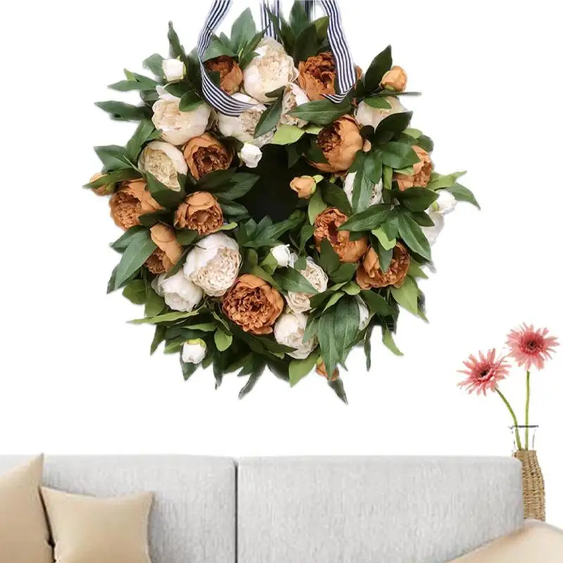 

Венки для входной двери, искусственные листовые венки, дверной знак для весны/лета, домашний настенный веранды, внутренний/наружный праздничный декор для вечеринки