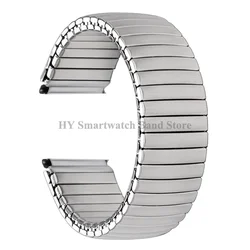 Stainless Steel Elastic Watch Strap - Universal Expansion Bracelet - 22mm (Silver)