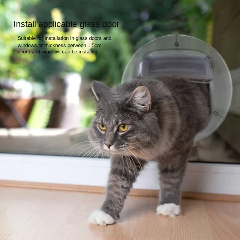 Cat Door Interior Door Secure Kitten Dog Lock Flap Gate 4 Locking Cat Puppy Small Puppy Pet Safety Gate Supplies