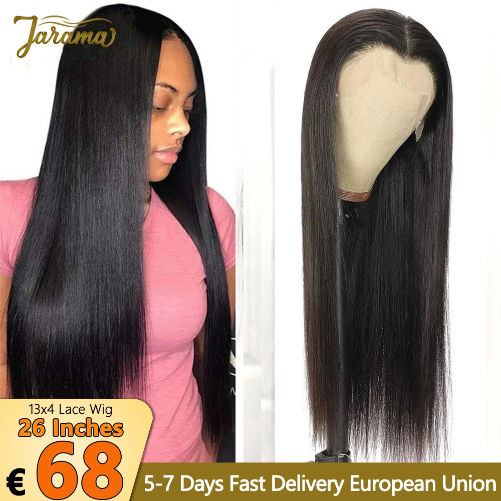 Peluca de cabello humano brasileño liso para mujer, postizo de encaje frontal transparente de 13×4, 24 y 26 pulgadas, envío gratis, entrega en 3-5 días