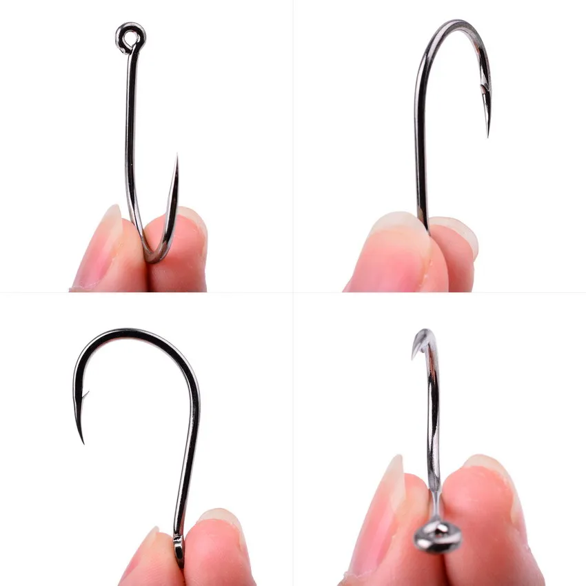 ALASICKA 50/20pcs 0.3#-15# High Carbon Chinu Fishhook Single Hook