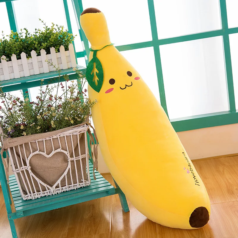 Cute Long Strip Banana Stuffed Body Pillow Cartoon Expression Plush Cushion Kawaii Sofa Bedroom Bananas Throw Pillow Home Decor - Image 6