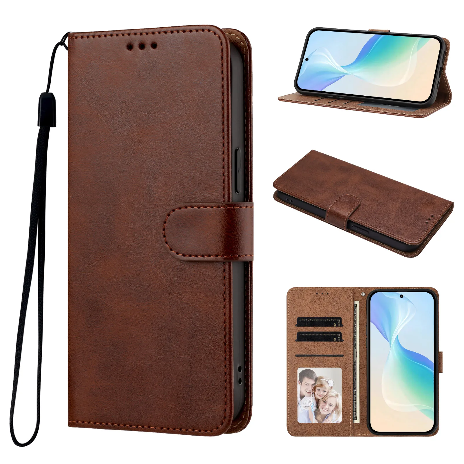 Luxury Leather Flip Wallet Phone Cover
