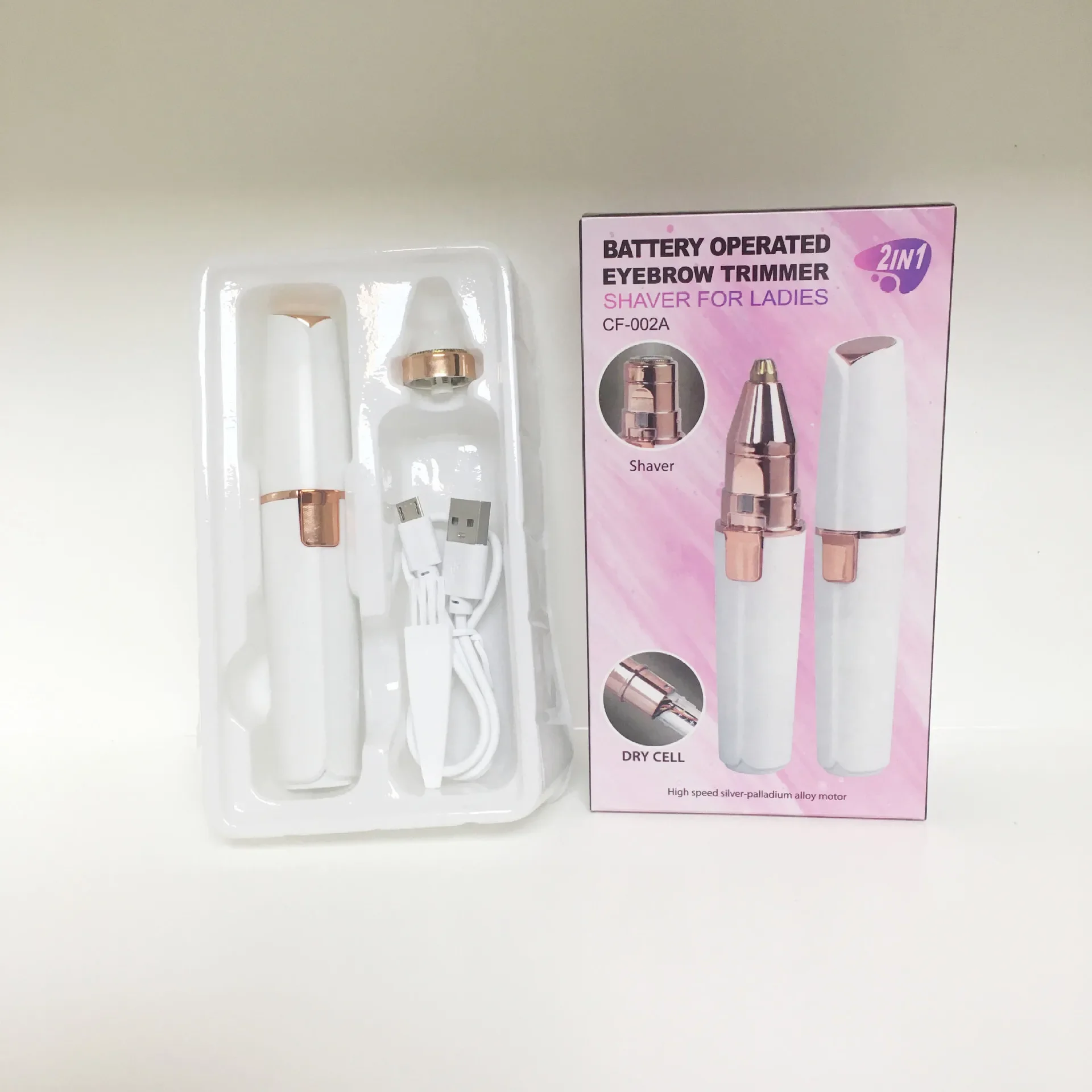 Dual-Border Electric Eyebrow Trimmer Shaver Women's Eyebrow Razor Rechargeable Hair Removal Device Red Hair Removal Tool