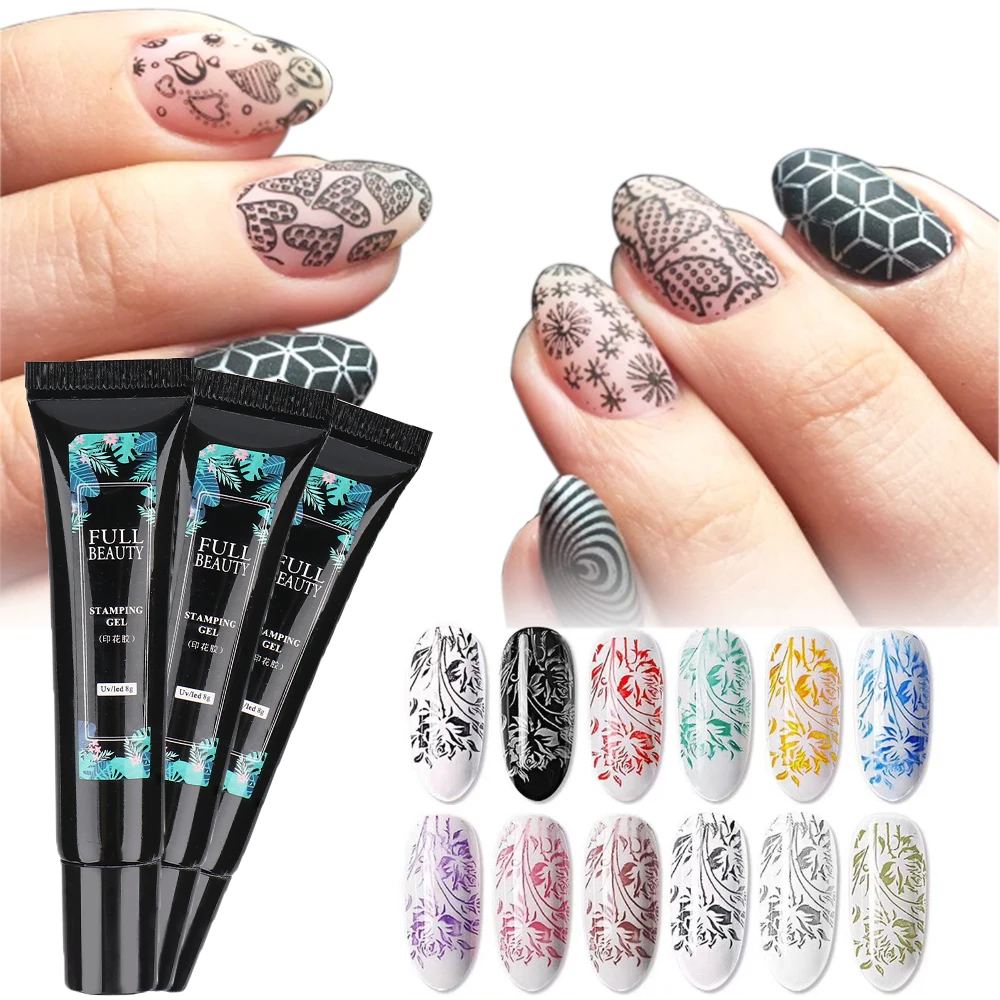 NailStampingGelKitGelPolishSetNailArtStampPlatesVarnish