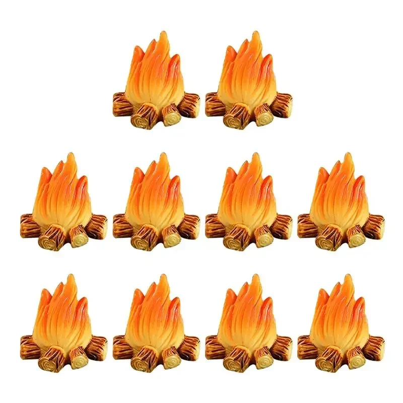 Ornament Crafts Miniature Figurines Resin Ornaments Miniature Ornament Resin Crafts Resin Bonfire Model Miniature Decoration Campfire Toy Artificial Bonfire