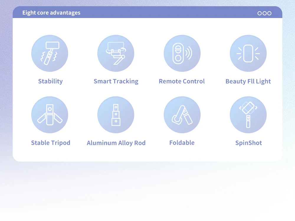 Description Picture 3 of itemKEELEAD 360 Rotation Gimbal,Selfie Stick Tripod with Remote Fill Light Following Shooting,Stabilizer for Smartphone Live/Vlog