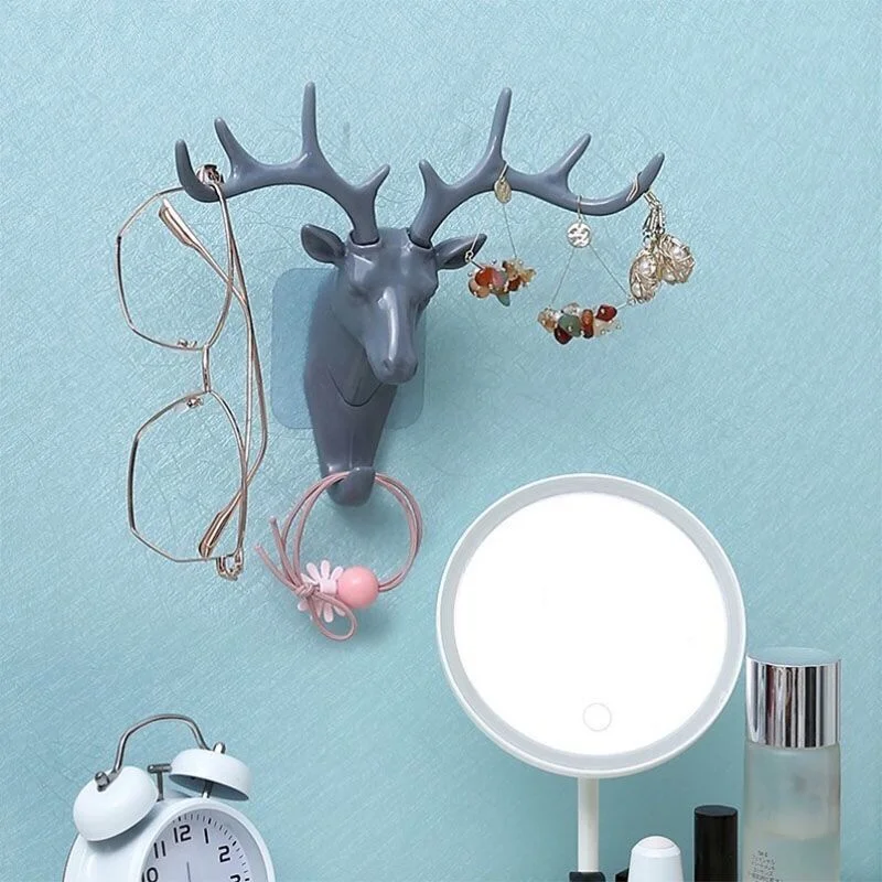 Vintage Deer Wall Hanging Hook Antlers