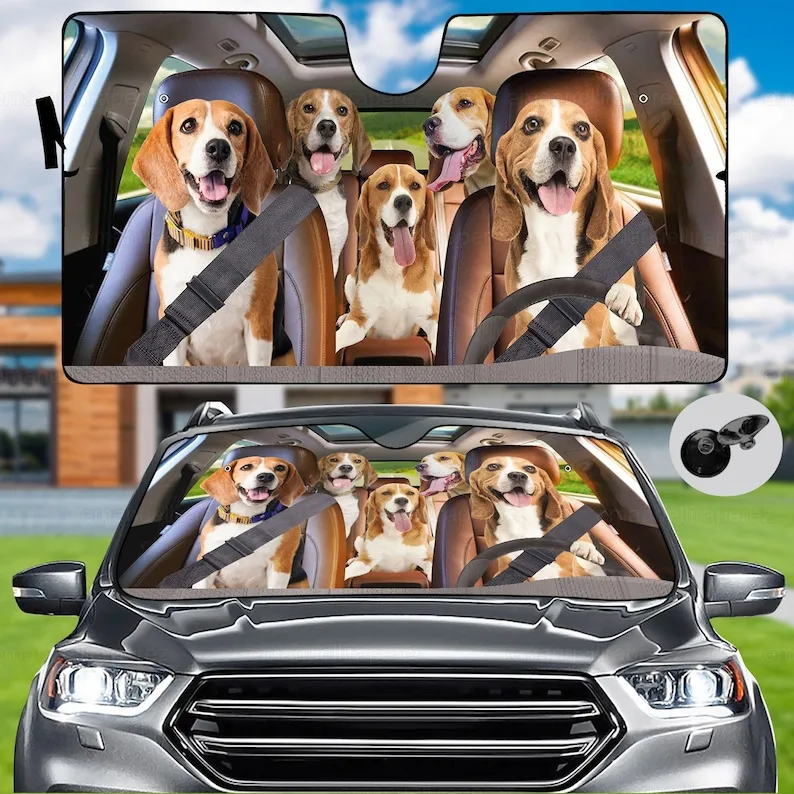 

Beagles Family Car Sun Shade, Auto Car Sun Shade, Beagles Giftd, Beagles Sun Shade, Car Sun Protector, Dog Sun Visor Car, Car De