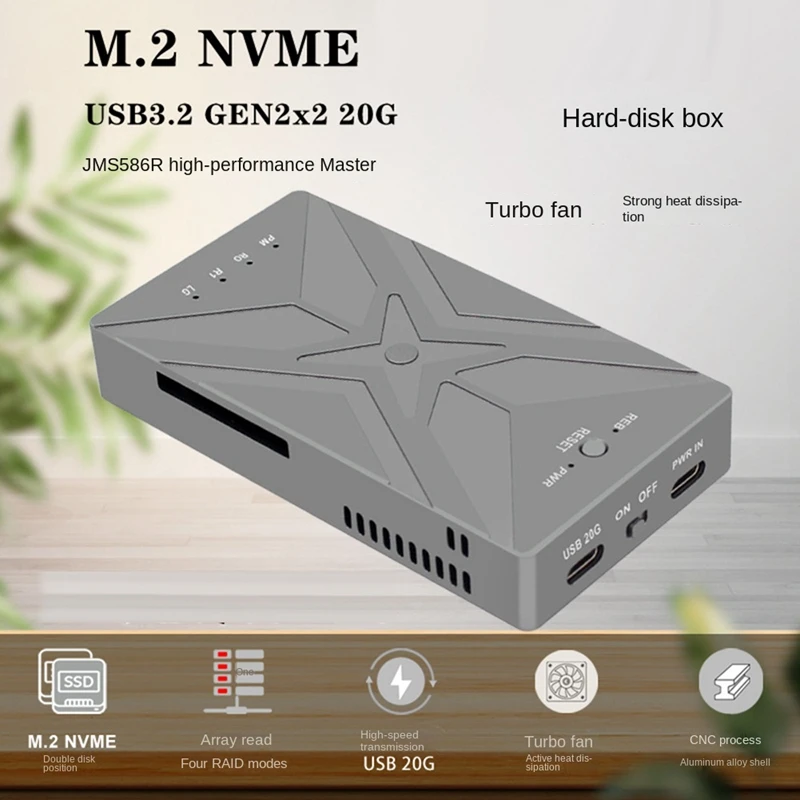   ϵ ũ ڽ TYPE-C, M.2 NVME SSD RAID , USB3.2 GEN2X2 20G 586R