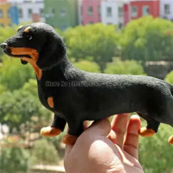 Realistic Dachshund Simulation Dog Puppy Lifelike Companion Soft Gift Animals Home Decoration Pet For Kids Toy
