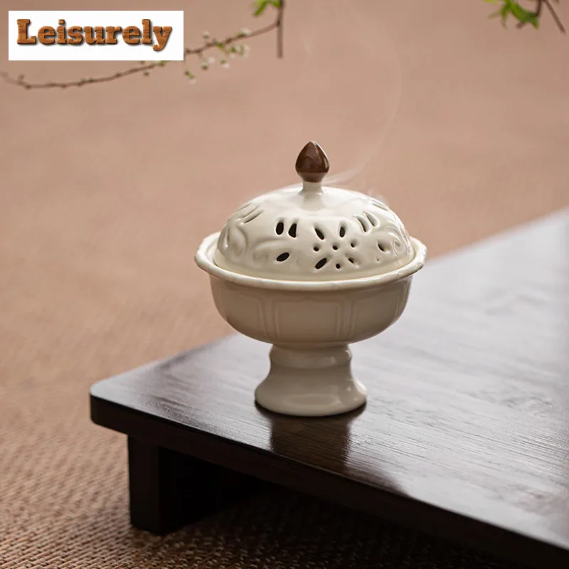 Zen Plum Green Lotus Petal Plate Incense Holder Water Fountain Decoration Incense Burners Aromatherapy Censer Chinese Tea Craft