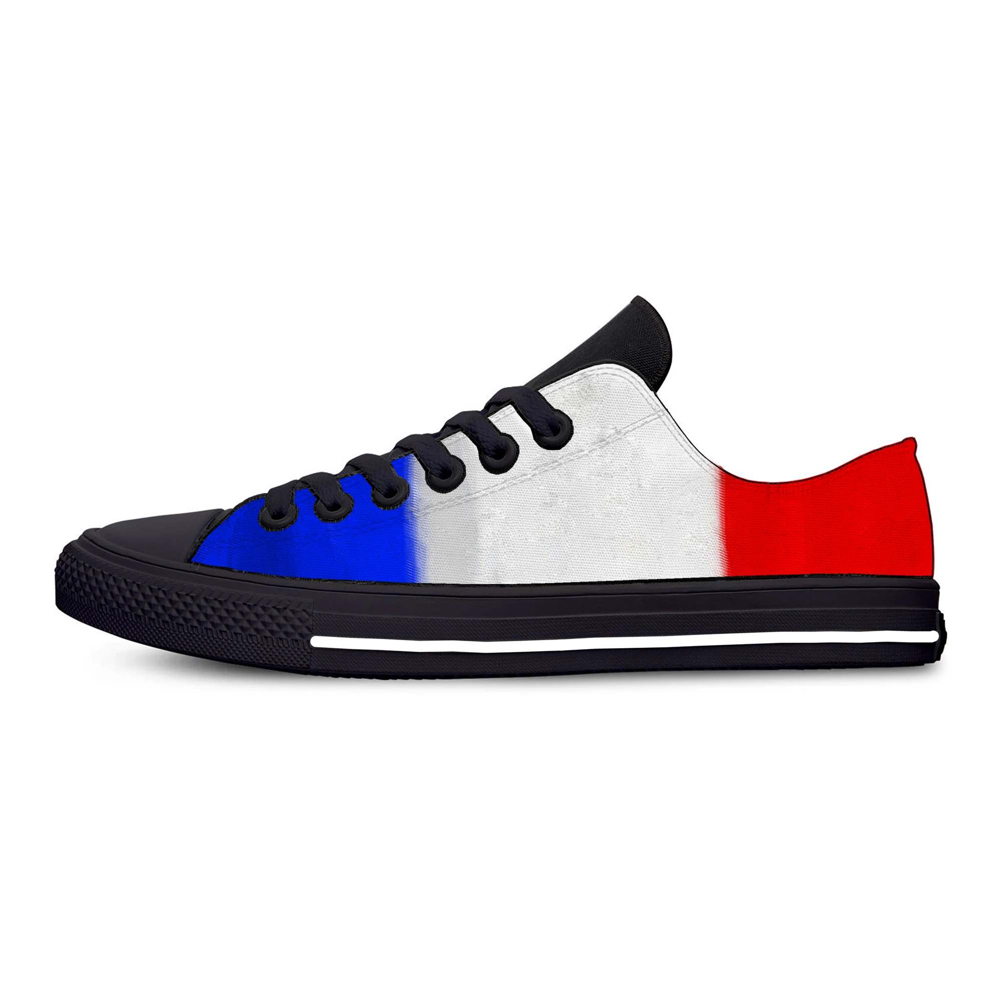 France Flag Vintage Fashion Cool Funny Classic Casual Cloth Shoes Low Top Lightweight Breathable 3D Printed Men women Sneakers
