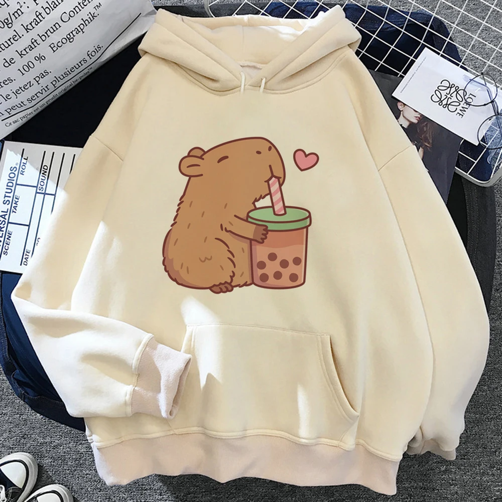 

Capybara hoodies women harajuku funny sweat y2k Fleece pulls women japanese pulls