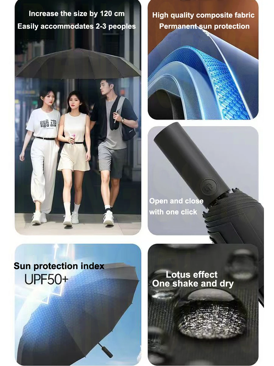 288 Bones Super Windproof Umbrella All Weather Umbrellas Large Size Men Automatic Business Umbrella UV Protection Women Sunshade 3