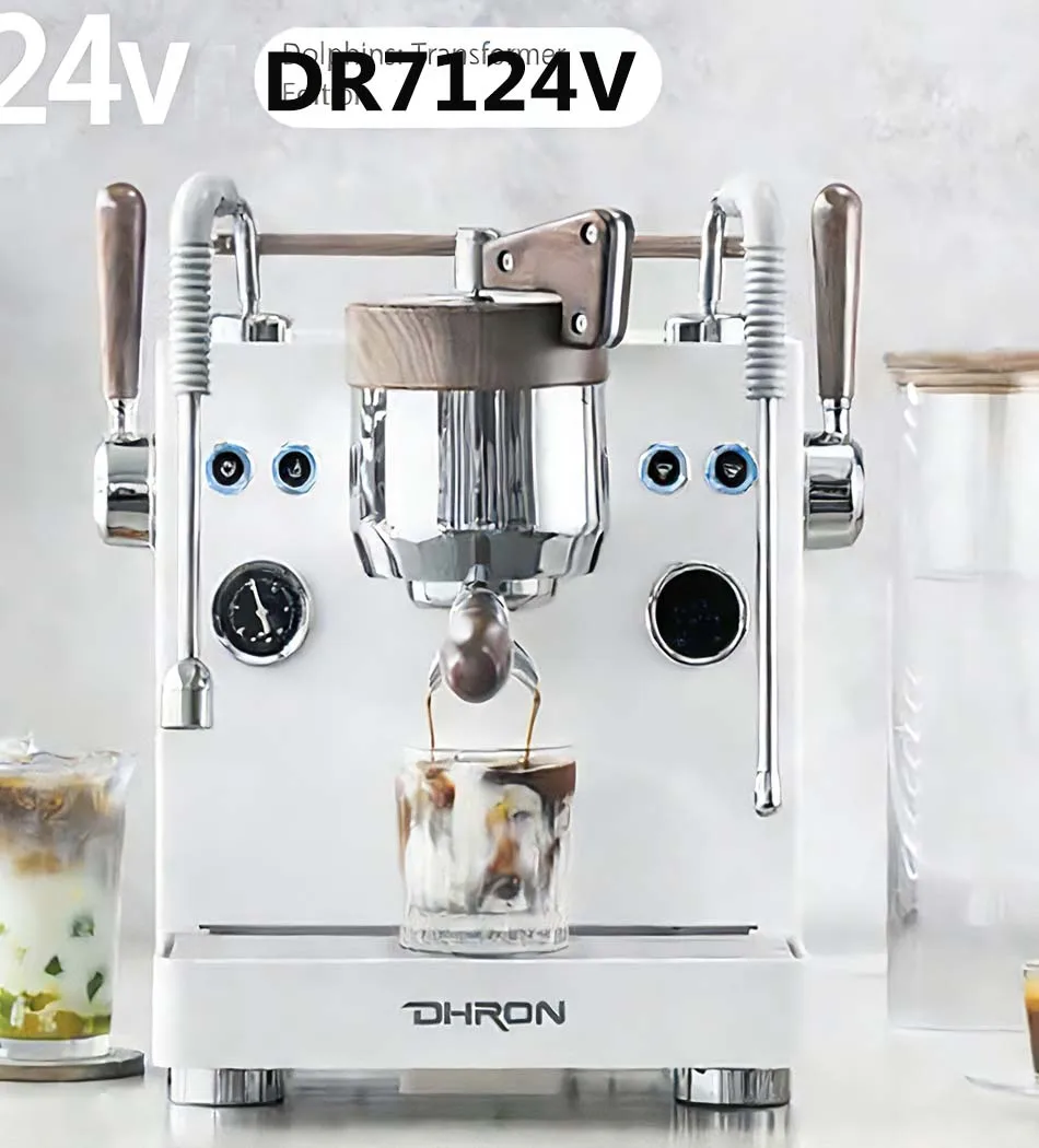 Machine à café expresso DHRON 7124V Haiyan, entièrement et semi-automatique, pour usage domestique et commercial de petite taille, réglage progressif 1