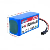 👍 Batterie au Lithium 24V 100Ah 7S3P 18650, haute capacité, 24V, 100000mAh, rechargeable, avec chargeur 2A, pour l'électronique, nouveau 3