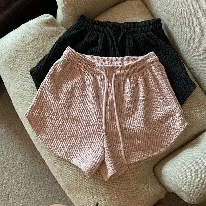 

Simple High Drawstring Lace Cool Running Comfortable Elastic Bottoms Up Underwear Shorts Women Home Sleep Summer Safety Fitness